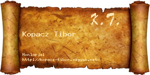 Kopacz Tibor névjegykártya